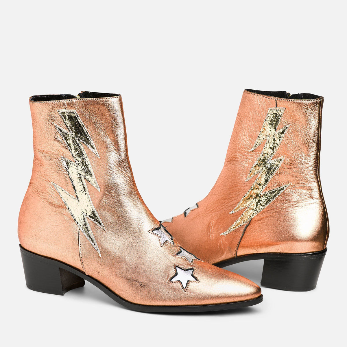 Rose gold sales metallic boots